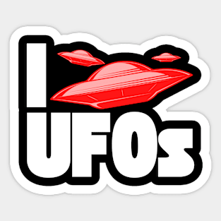 I Love UFOs Sticker